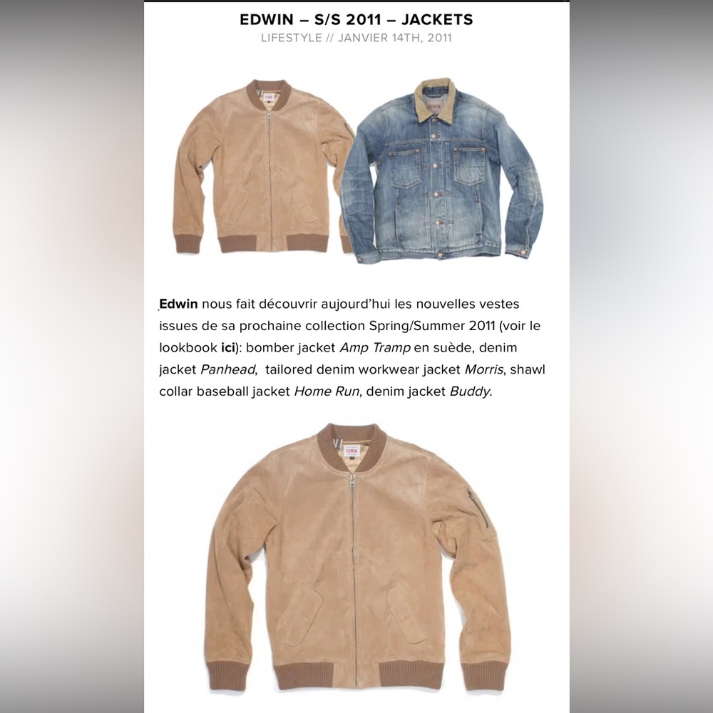 Edwin Brown Suede Bomber Jacket - image 7